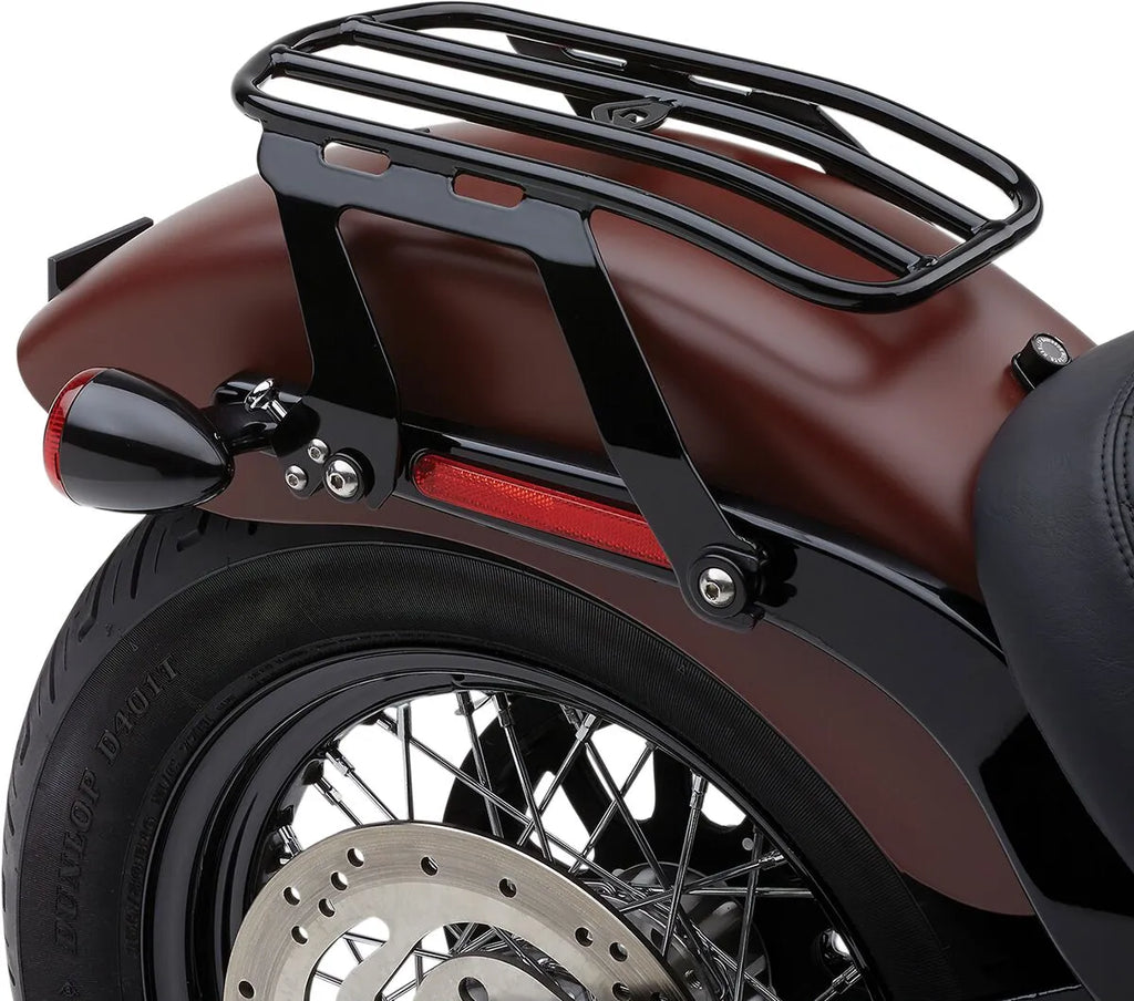 Individual black luggage rack for Harley-Davidson Softail M8