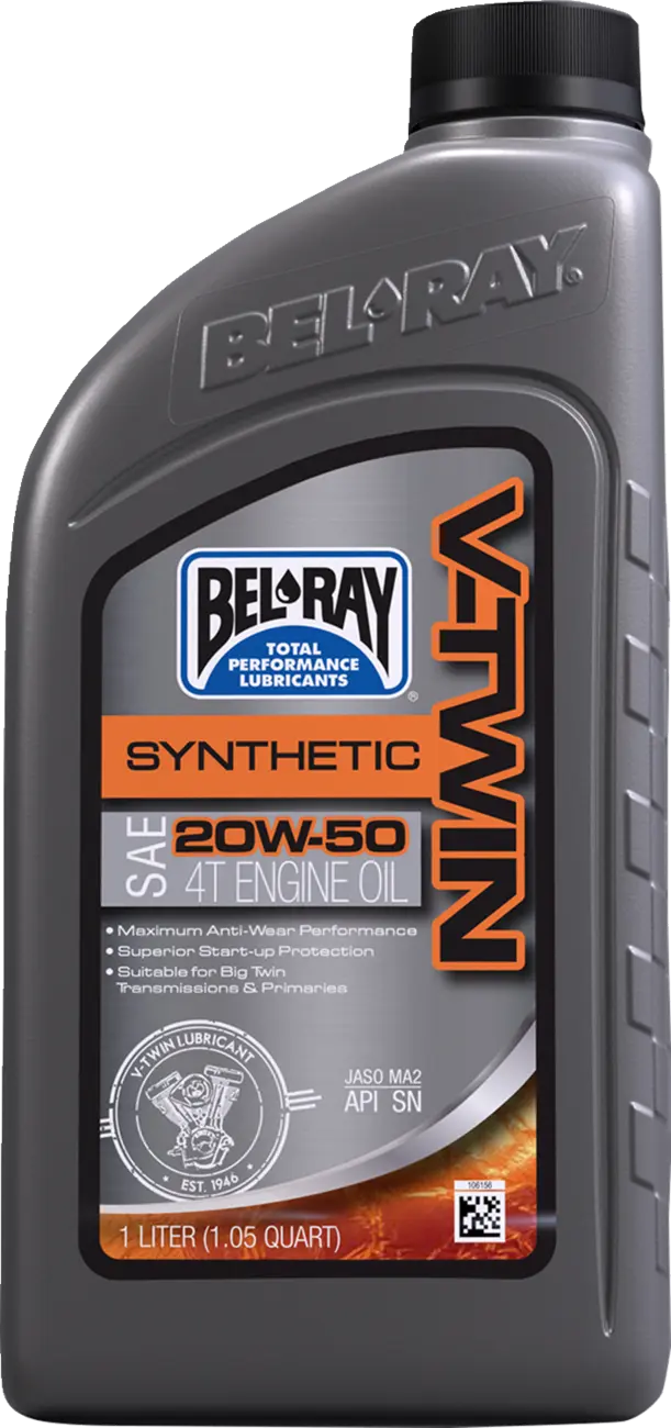 Aceite motor sintético 20W50 Bel Ray V-Twin 1L para Harley-Davidson