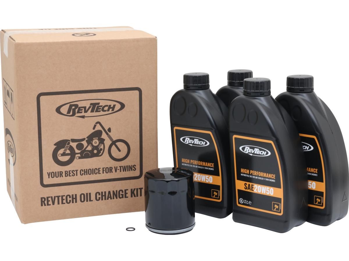 Kit Cambio Aceite RevTech 20W50 Mineral Para Harley-Davidson Evolution