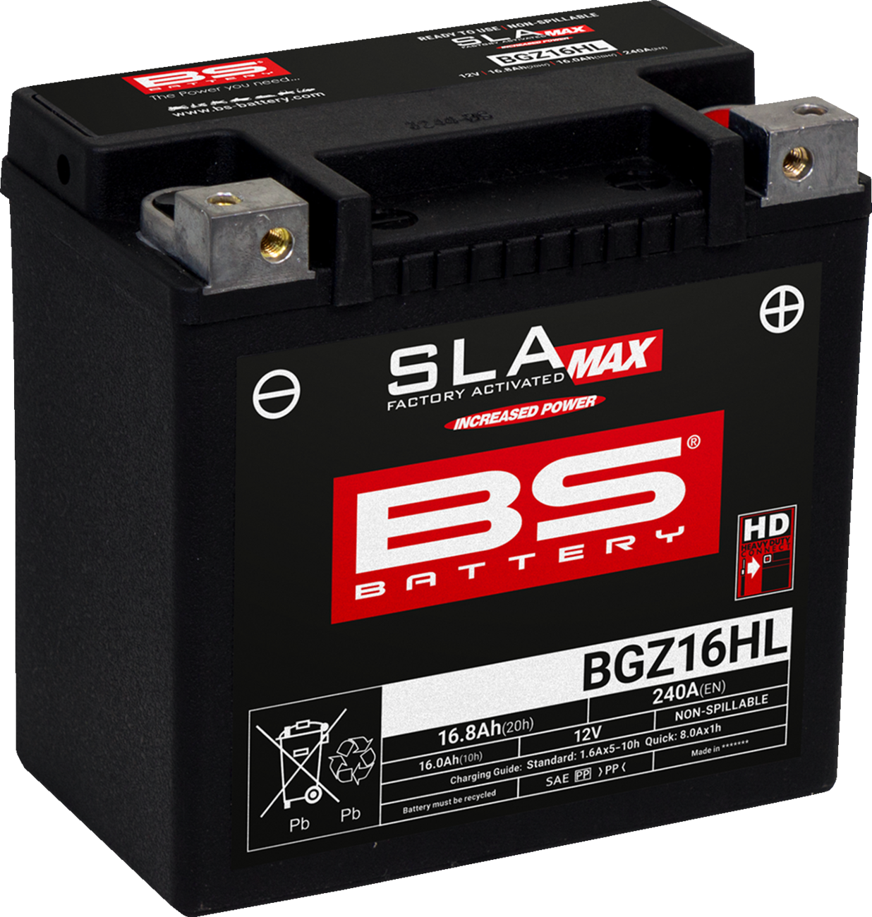 Batería BS AGM SLA MAX BGZ16HL para Harley-Davidson 65958-04C