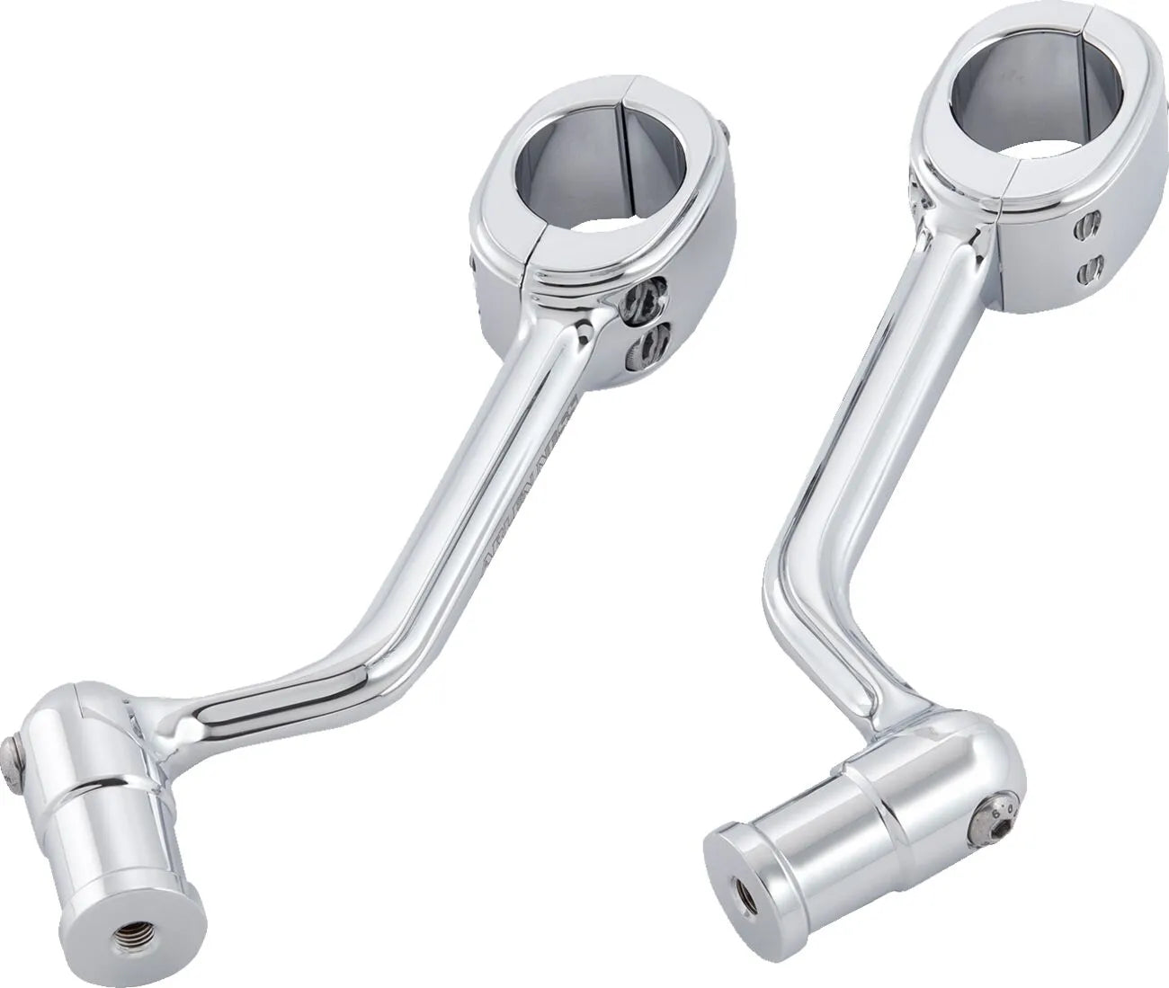 Soportes para posapies de defensas cromados para Harley Davidson