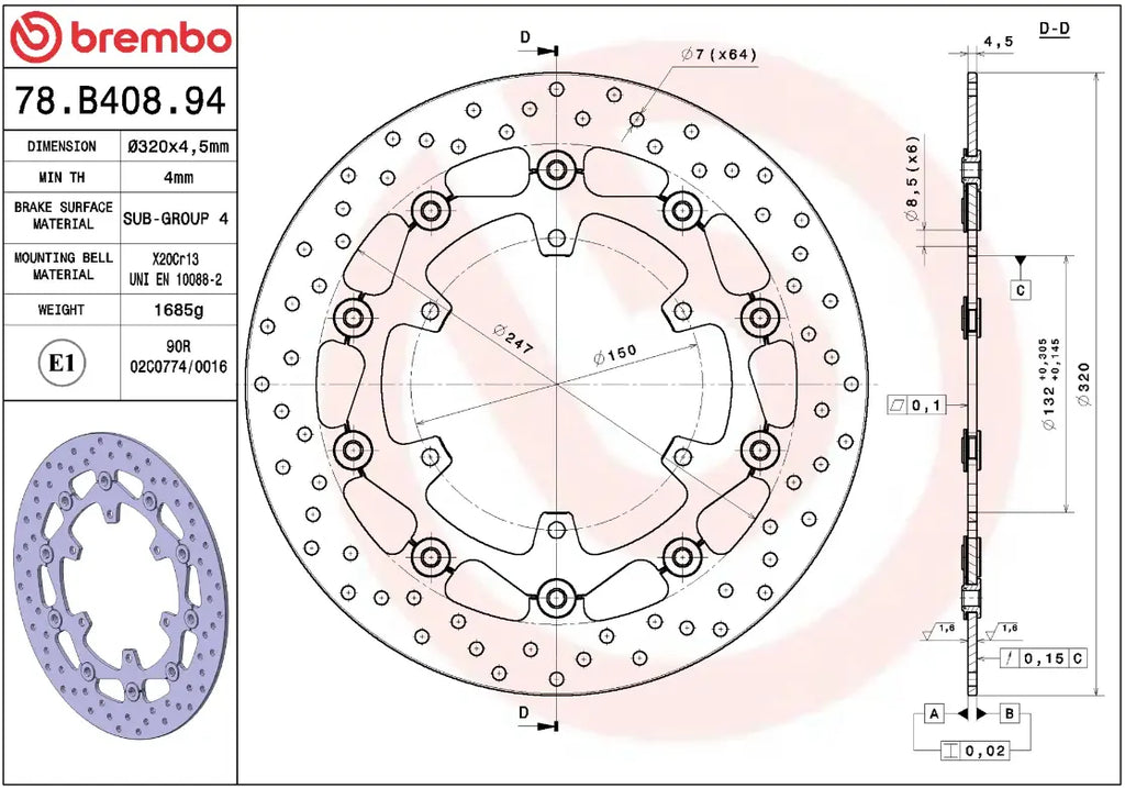 Disco de freno Serie Oro Prime Line para Yamaha