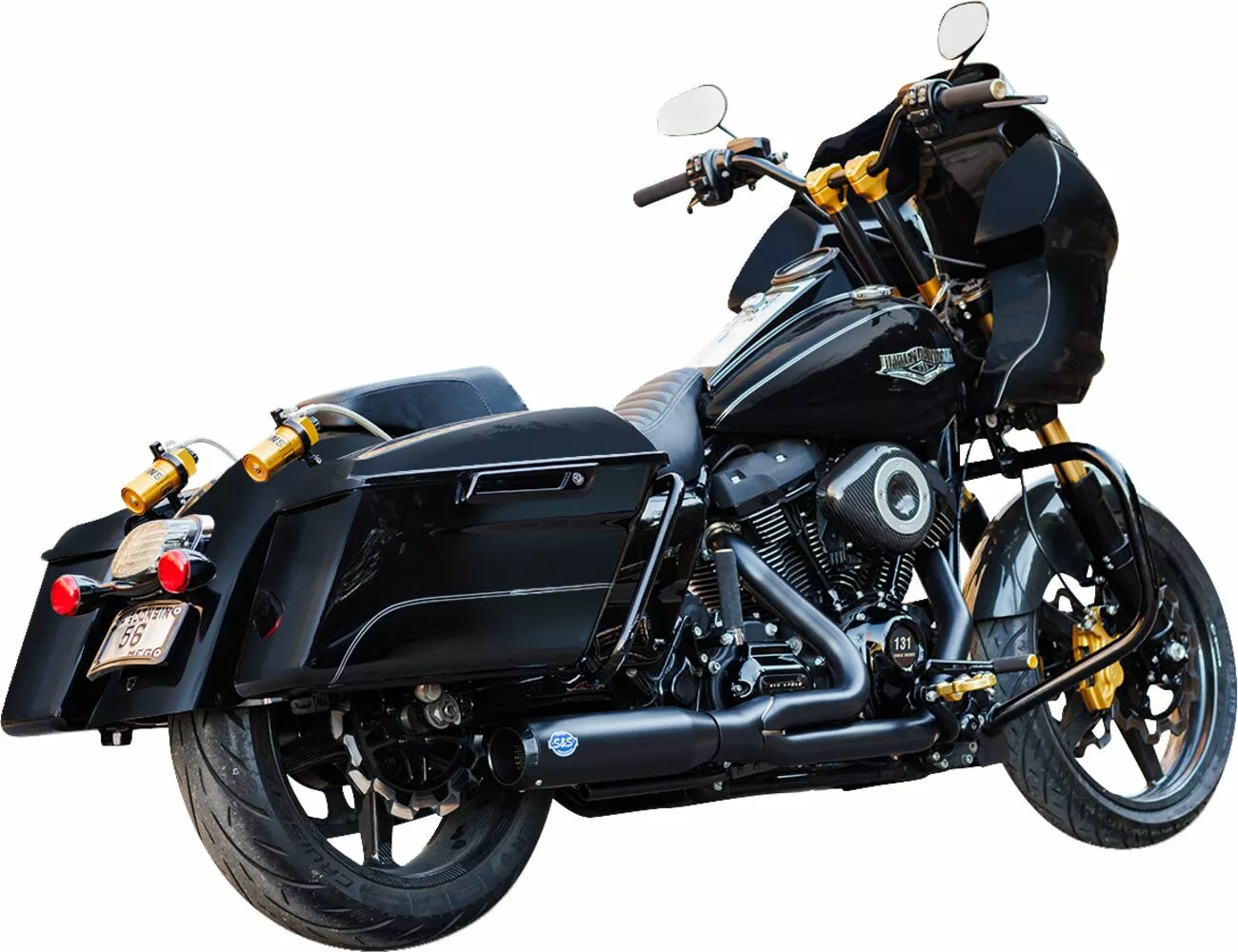 Sistemas De Escape 2 En 1 Qualifier Guardian Black Para Harley Davidson