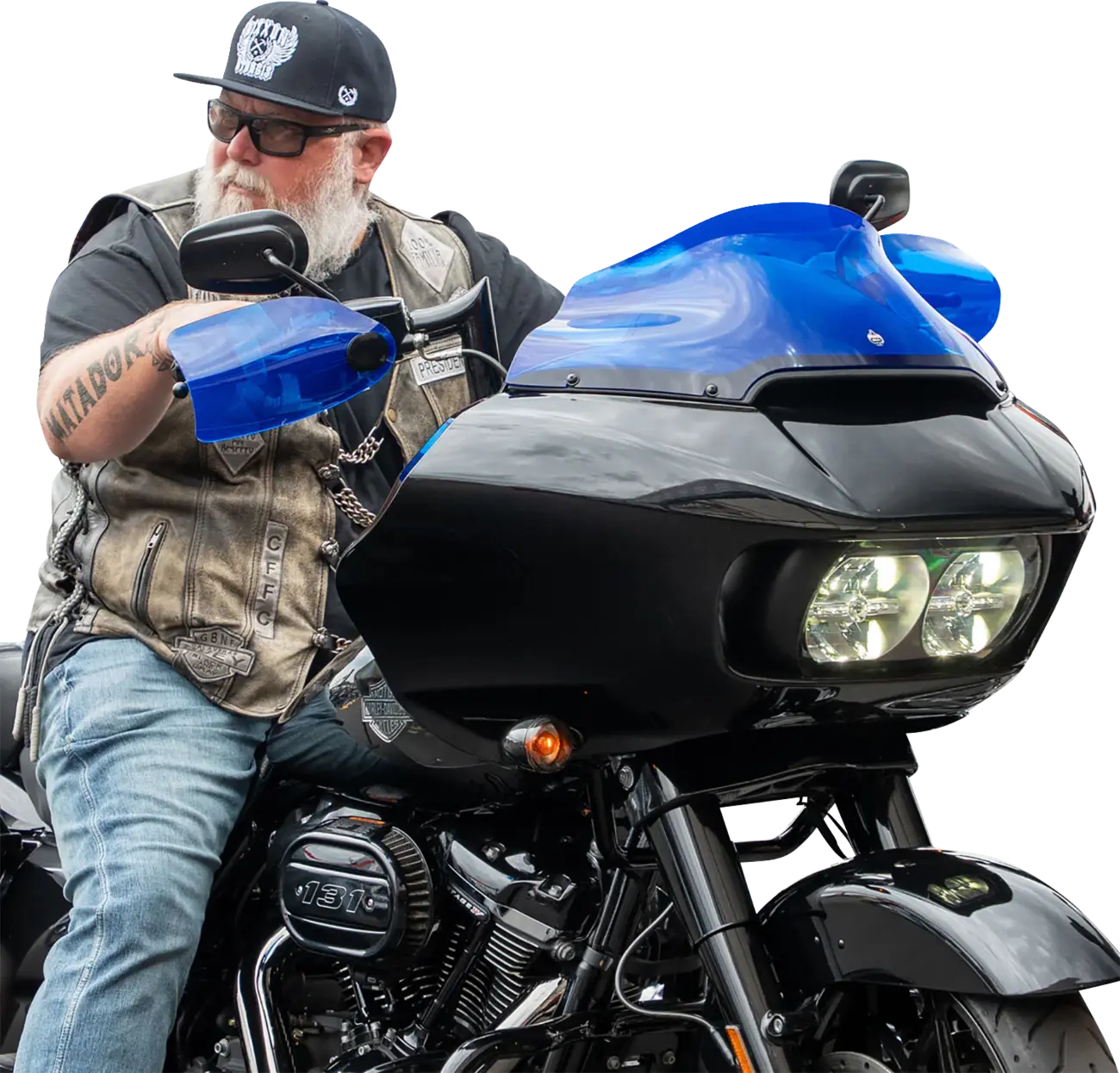 Flare® Handschutz blau für Harley Davidson