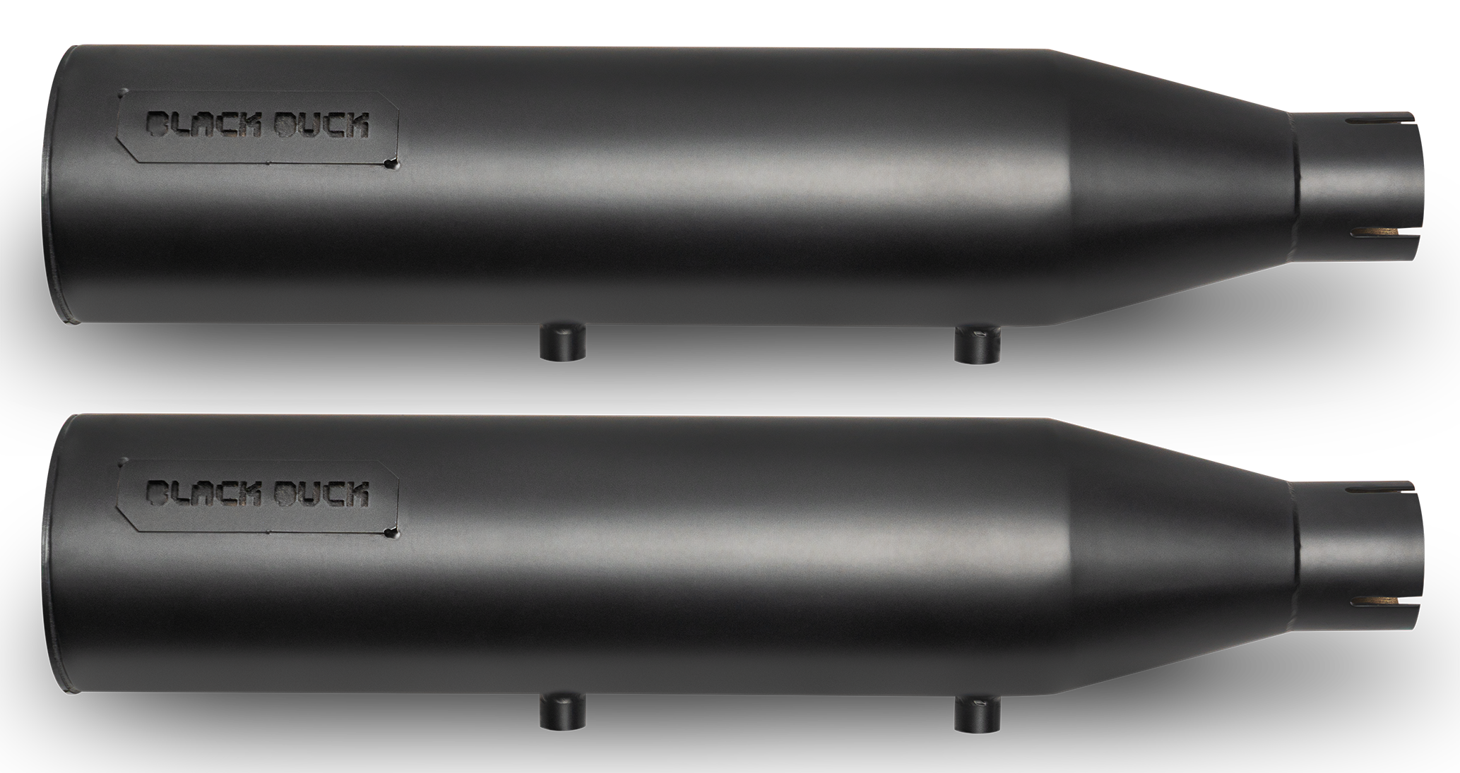 Black Duck, Raidrunner Silenciosos Negro Mate Para Harley Davidson Sportster