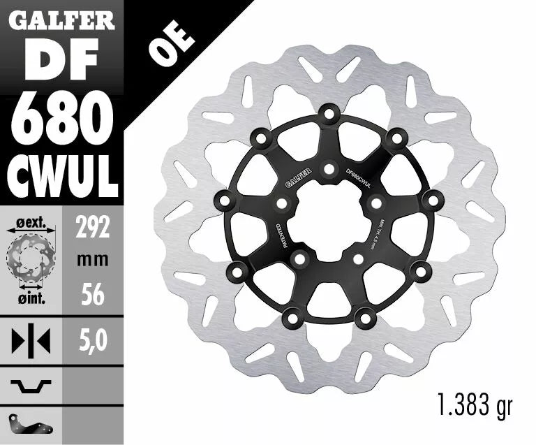 Gloss Black Wave Floating Brake Disc for Harley Davidson