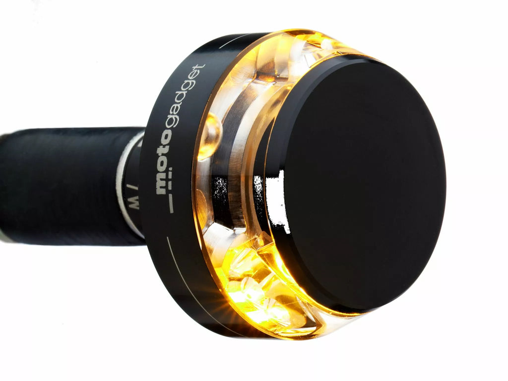 Mo.Blaze Black Disc Turn Signals, Left for Harley Davidson