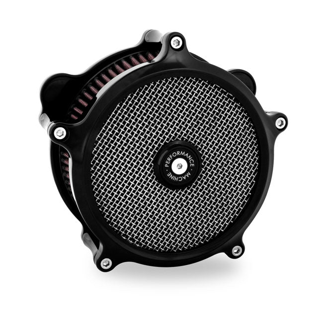 PM, Black 'Super Gas Interchange' Air Filter Kit for Harley Davidson