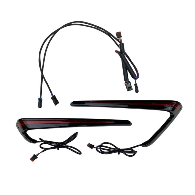 Custom Dynamics, Luces Led Para Alforjas Rojas Para Harley Davidson