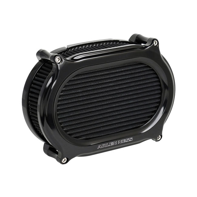 Arlen Ness Stage II Oval Upgrade Air Filter Kit Black for Harley Davidson