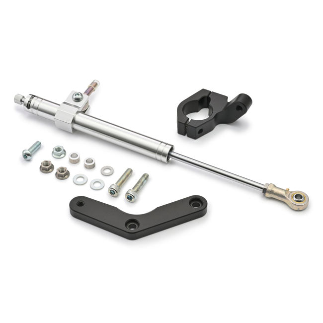 Daytona Silver Steering Damper Kit for Harley Davidson