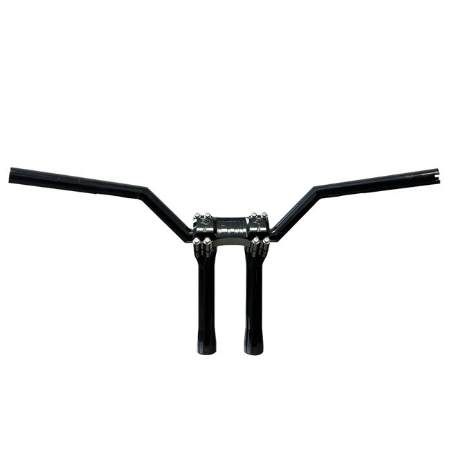 Indian Larry, Manillar Bk Brawler De Aluminio Con Elevación De 4" Negro Para Harley Davidson