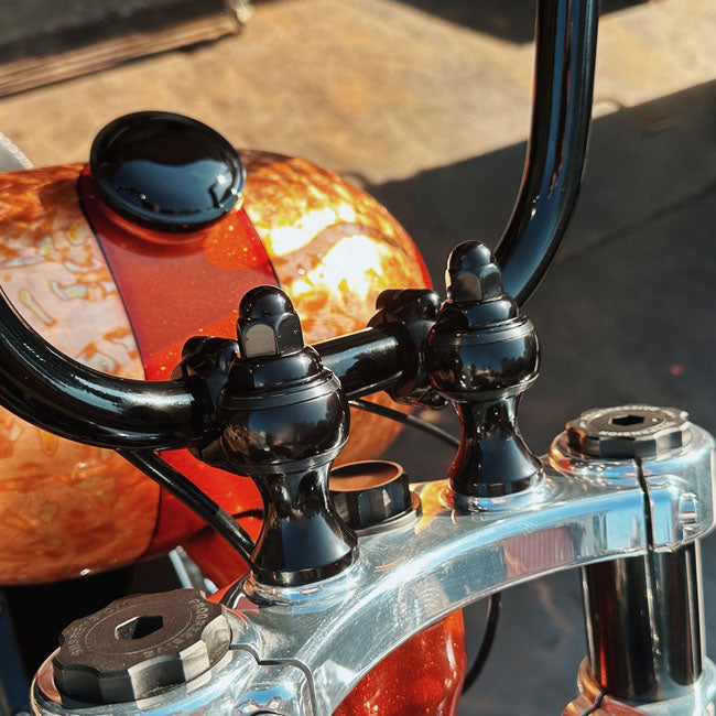 Indian Larry, Retro Style Riser, 2" Rise, Schwarz für Harley-Davidson