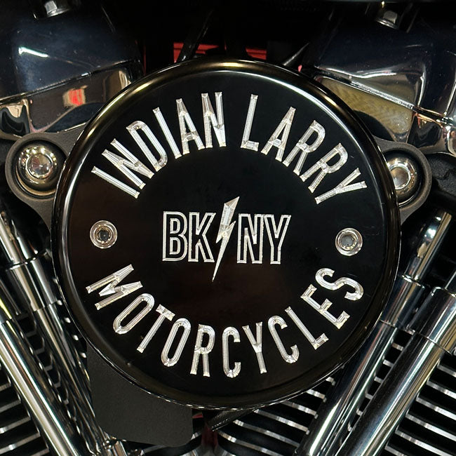 Indian Larry Gloss Black/Bk/Ny Air Cleaner Cover for Harley Davidson