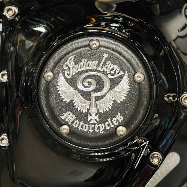 Indian Larry, 5-Hole Timing Cover with "Indian Larry" Logo for Harley-Davidson