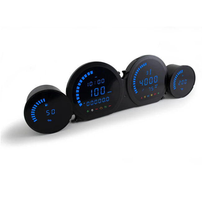 Koso HD-06 4-Piece Gauge Kit Blue Display for Harley Davidson
