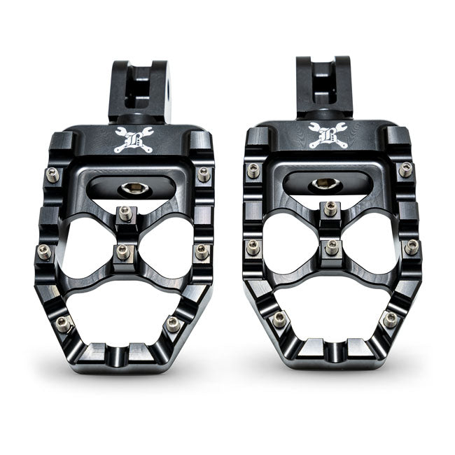 Burly MX Evolution Beifahrerfußstütze Schwarz für Harley Davidson