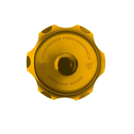 HeinzBikes, tapa de gasolina con ventilación Performance. Oro