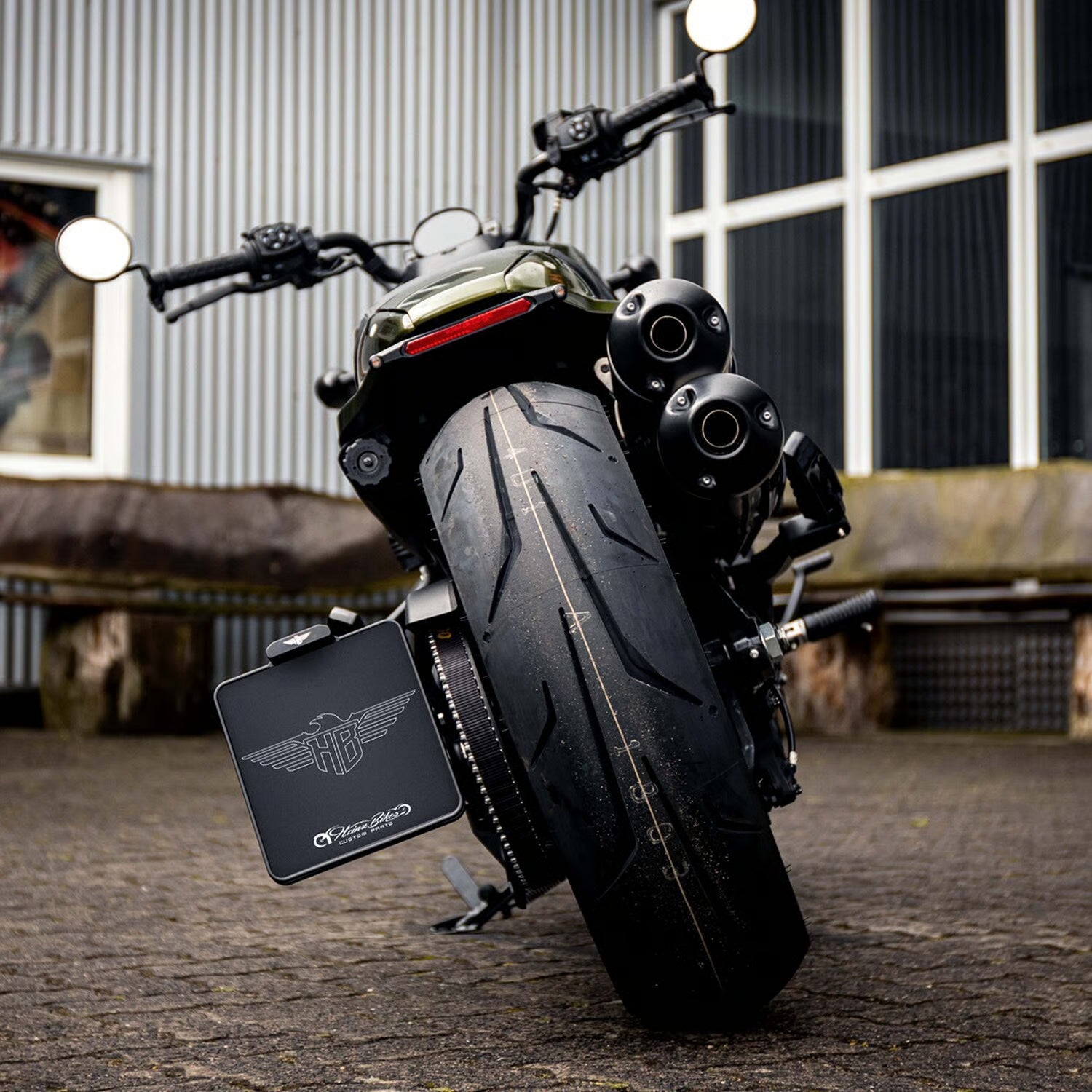HeinzBikes, side mount license plate bracket. Black for Sportster S