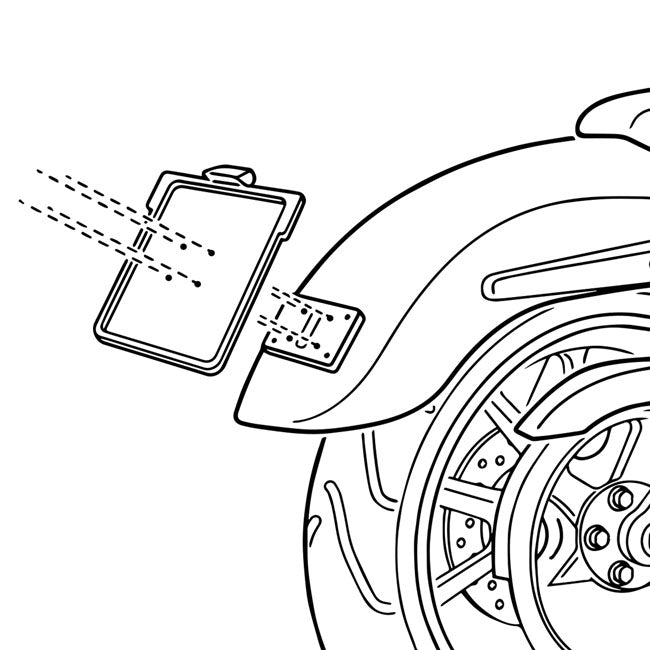 Heinzbikes, Blokks License Plate Holder Adapter For Harley Davidson