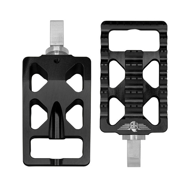 HeinzBikes, Estriberas De Conductor Mx V1 Negras Para Harley Davidson