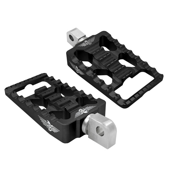 HeinzBikes, Estriberas De Conductor Mx V1 Negras Para Harley Davidson