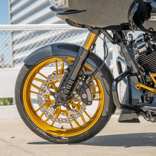 Kit De Guardabarros Delantero Wrapper De Fibra De Carbono 19" Para Harley Davidson