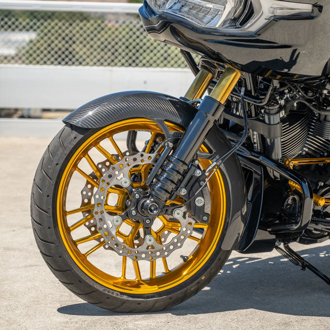 Kit De Guardabarros Delantero Wrapper De Fibra De Carbono 19" Para Harley Davidson