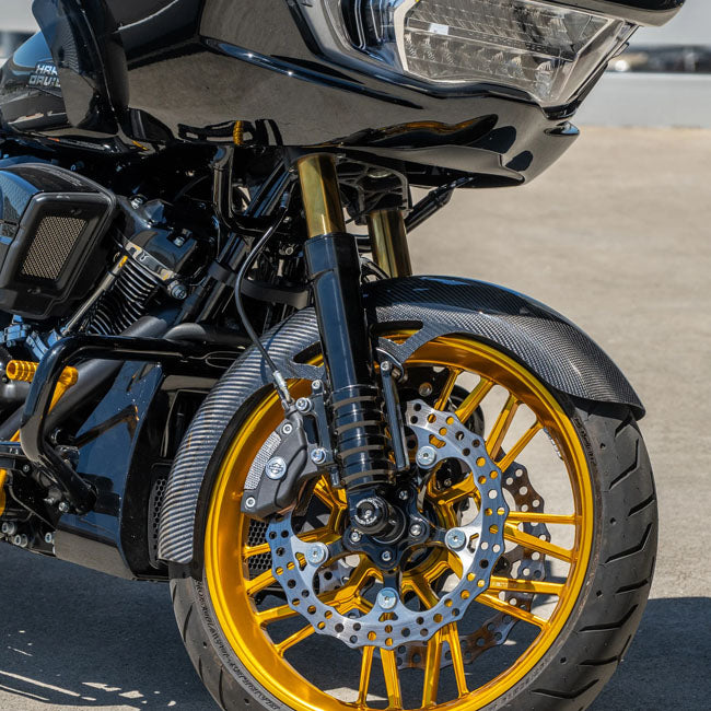 Kit De Guardabarros Delantero Wrapper De Fibra De Carbono 19" Para Harley Davidson