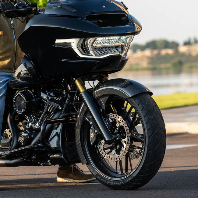 Arlen Ness, Guardabarros Delantero Rapper De Fibra De Carbono Fat 21 Para Harley Davidson