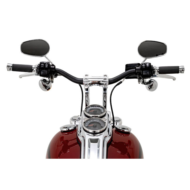 Phatbar 1-1/4" Handlebar Kit and 12" Chrome Risers for Harley Davidson
