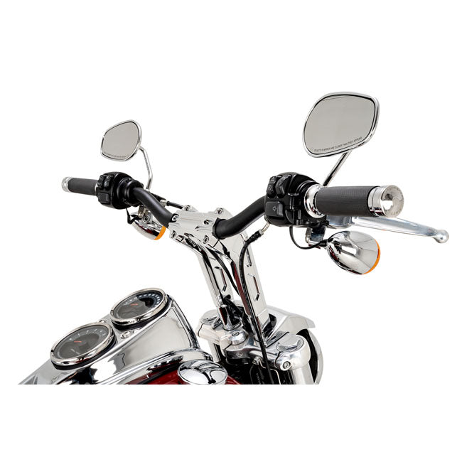 Phatbar 1-1/4" Handlebar Kit and 12" Chrome Risers for Harley Davidson