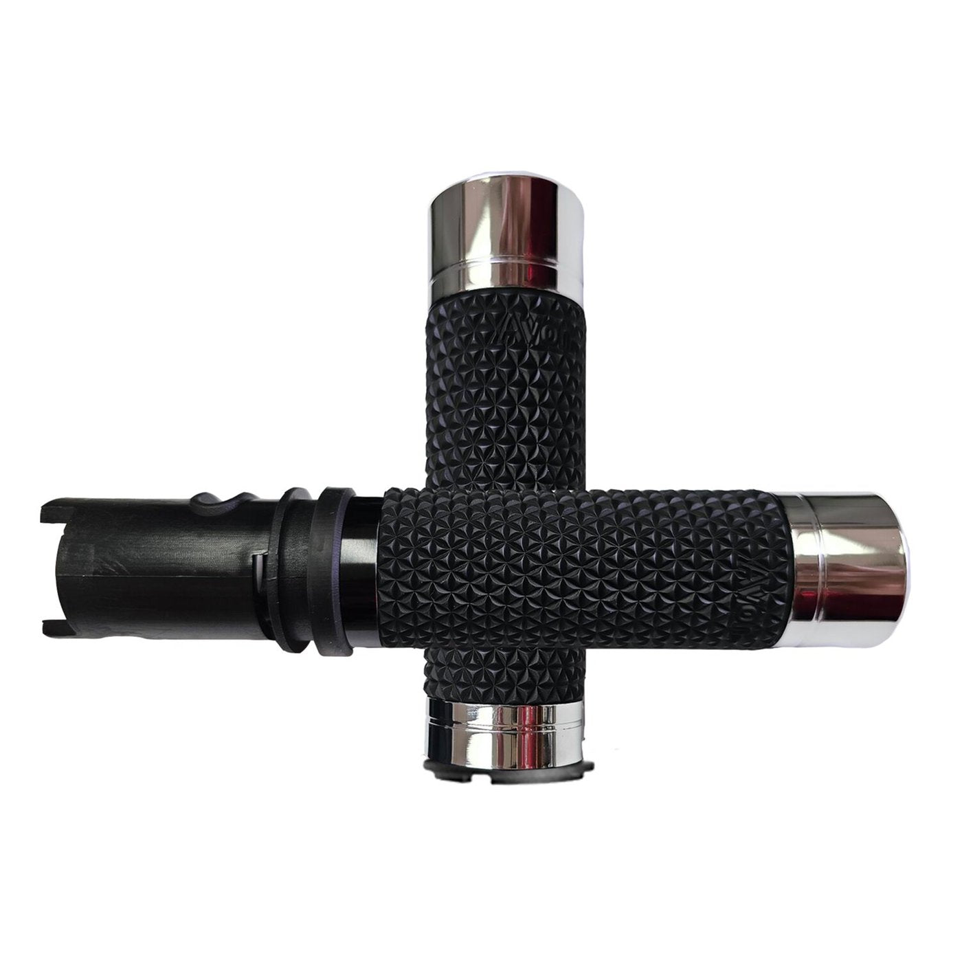 Puños Avon, puños K25 con acelerador electrónico. Cromo negro