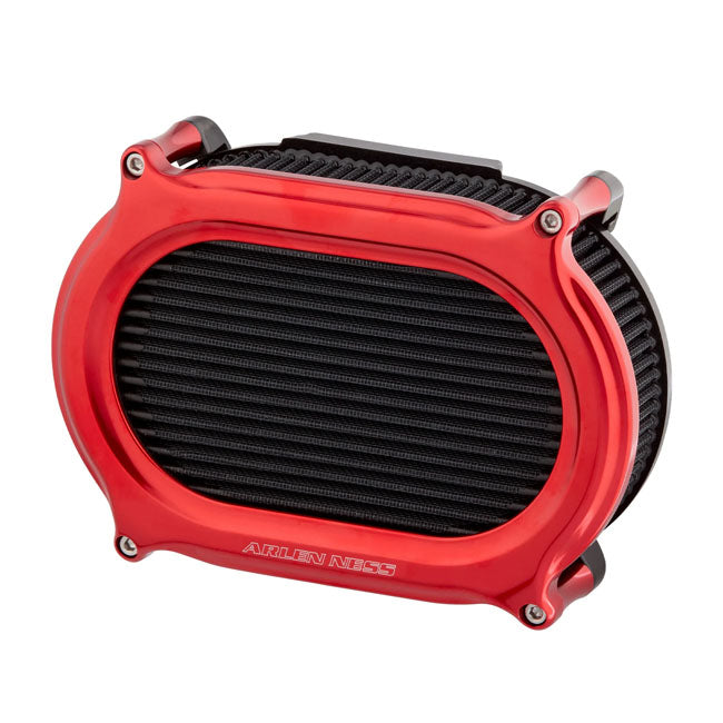 Arlen Ness Stage II Oval Upgrade Air Filter Kit Red for Harley Davidson