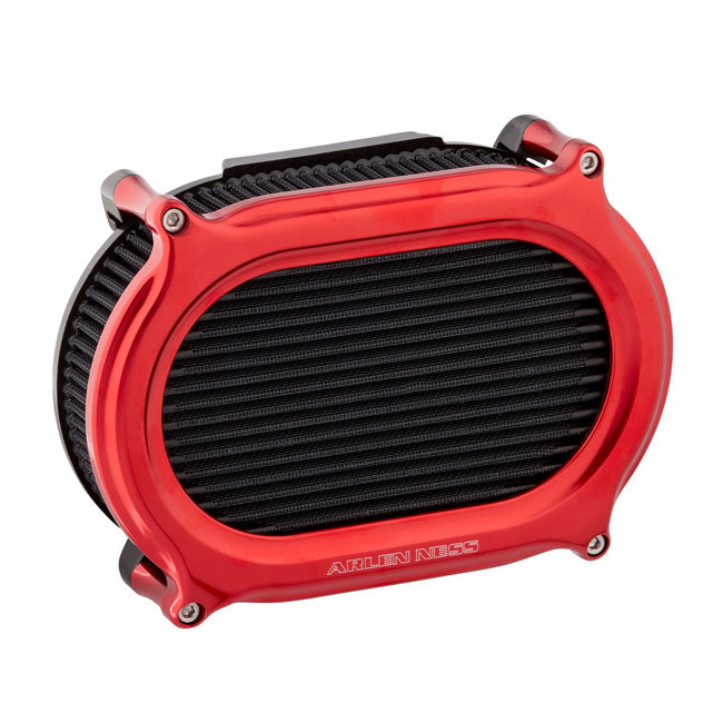 Arlen Ness Stage II Oval Upgrade Air Filter Kit Red for Harley Davidson