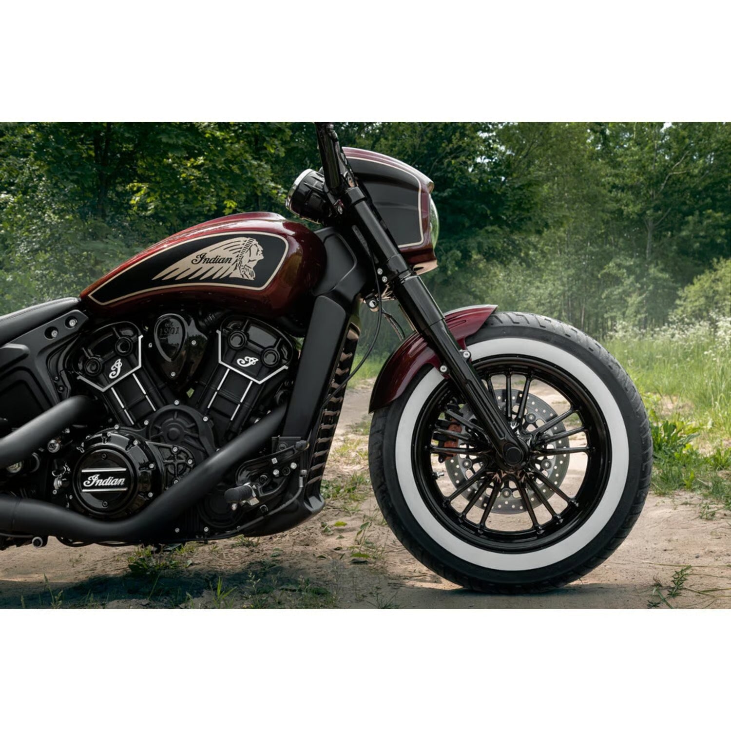 Juego tapas eje delantero Killer Custom negro para Indian