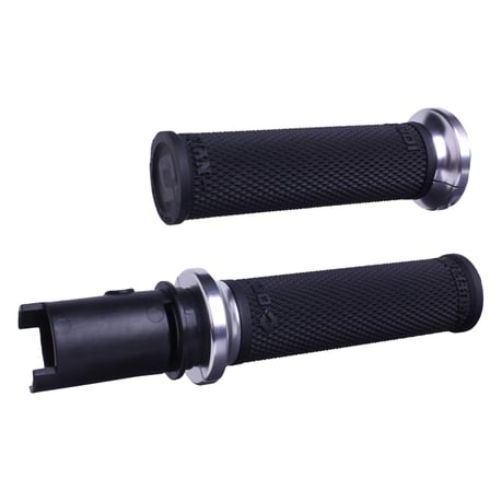 ODI, puños V-twin con bloqueo Puños Ruffian-HD. Negro/Plata