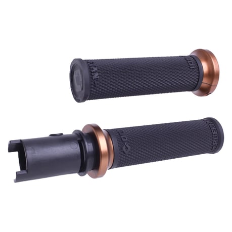 ODI, puños V-twin con bloqueo Puños Ruffian-HD. Negro/Bronce