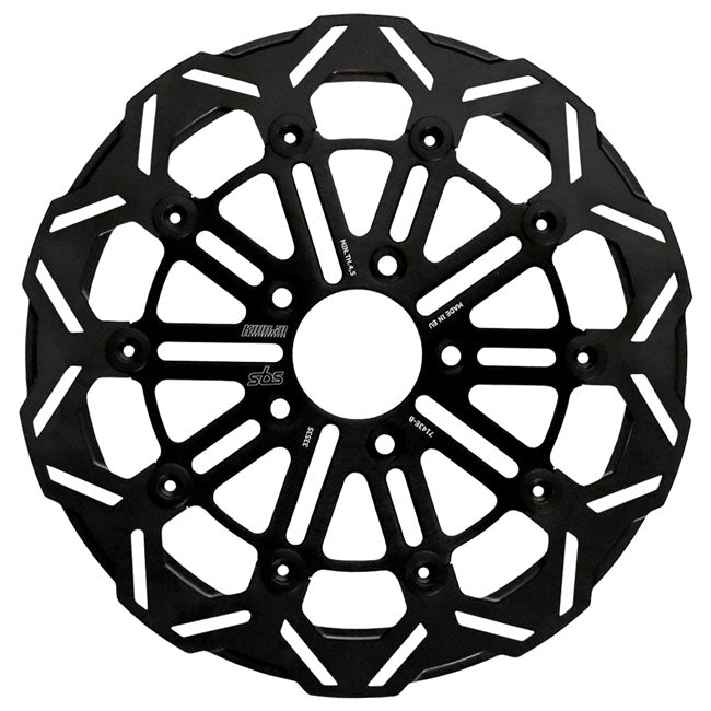 Schwarze 10-Speichen-Bremsscheibe vorne für Harley-Davidson