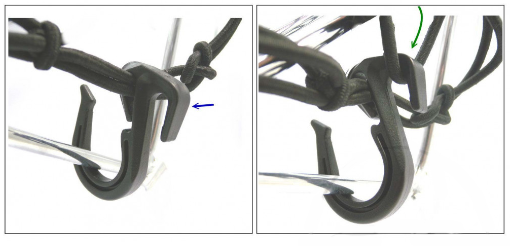 Black Luggage Net 40 x 40 cm 6 Plastic Hooks