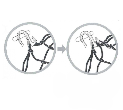 Black Luggage Net 40 x 40 cm 6 Plastic Hooks