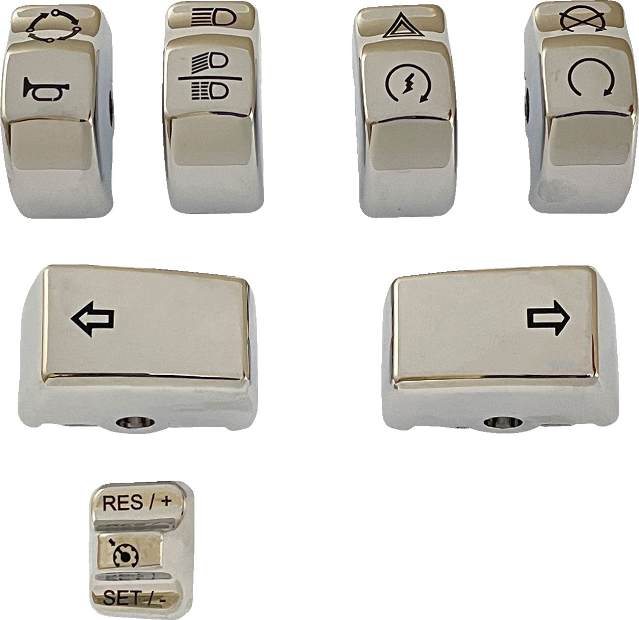 Tapas Cromadas Botones Interruptores Manillar Para Harley-Davidson