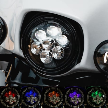 Custom Dynamics, LED-Scheinwerfer Shark Demon 7" für Harley Davidson