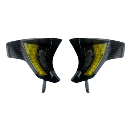 Custom Dynamics, inserciones de ventilación LED de señal de giro. Frente. Negro