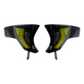 Custom Dynamics, inserciones de ventilación LED de señal de giro. Frente. Negro
