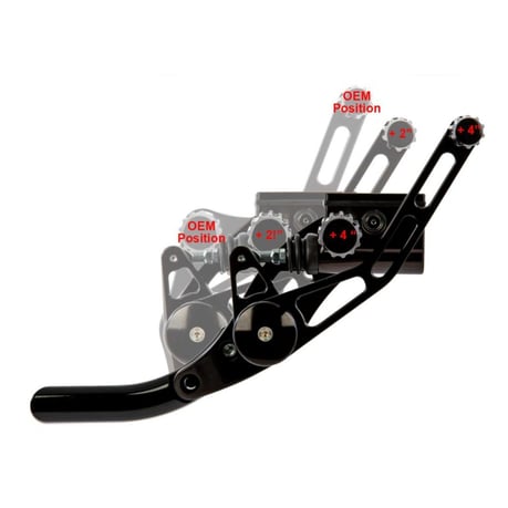 Rick's Motorcycles, kit de control de avance +4". AK 4.7. Negro