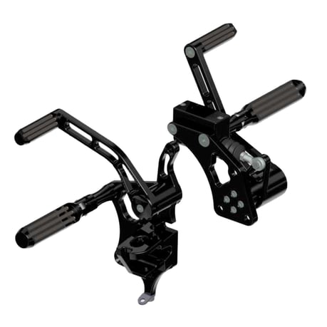 Rick's Motorcycles, kit de control de avance +2". AK 4.7. Negro