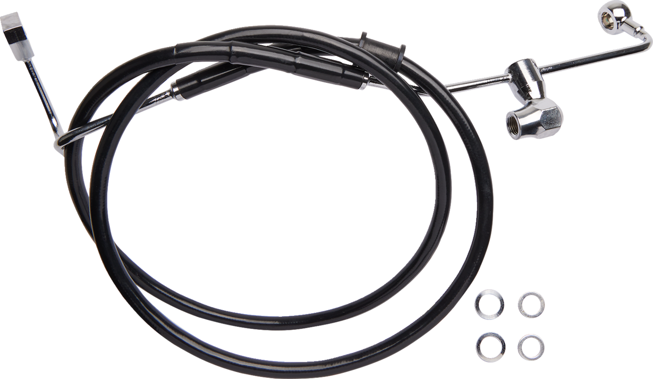 Línea De Freno Trasero Acero Inoxidable Recubierto De Vinilo Negro Para Harley Davidson