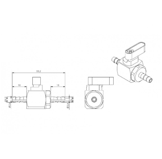 Fuel Tap 5 mm 3/16 "