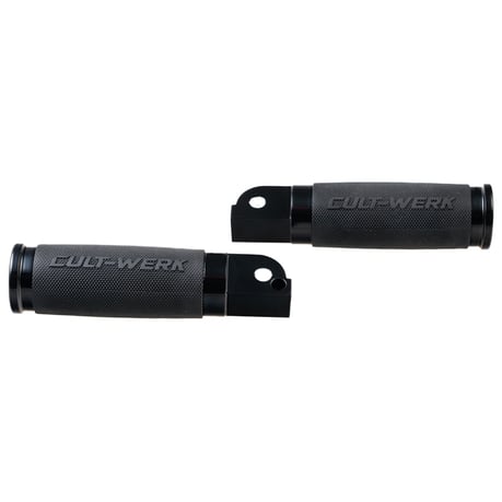 Cult-Werk, passenger foot pegs "Racing". Black